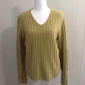 The Limited wool blend large v-neck green sweater